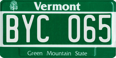 VT license plate BYC065