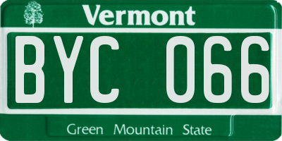 VT license plate BYC066