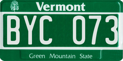 VT license plate BYC073