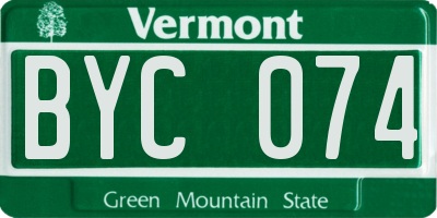 VT license plate BYC074