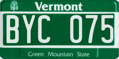 VT license plate BYC075