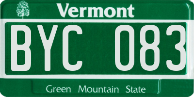 VT license plate BYC083