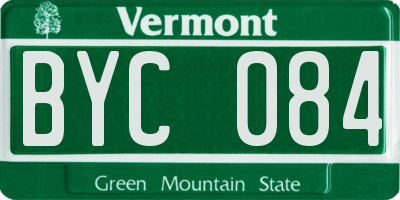 VT license plate BYC084