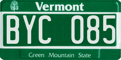 VT license plate BYC085