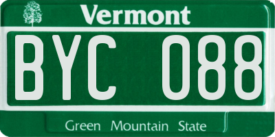 VT license plate BYC088