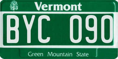 VT license plate BYC090