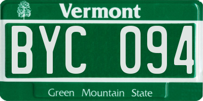 VT license plate BYC094