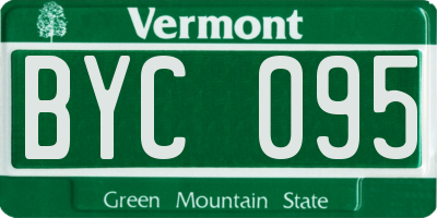 VT license plate BYC095