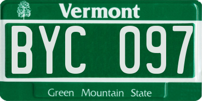 VT license plate BYC097