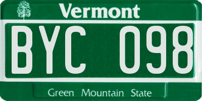 VT license plate BYC098
