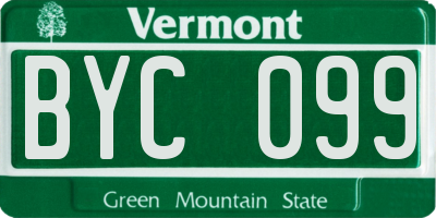 VT license plate BYC099