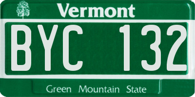 VT license plate BYC132