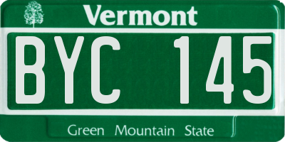 VT license plate BYC145