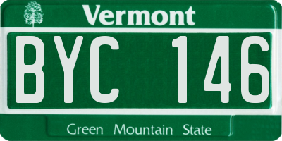 VT license plate BYC146