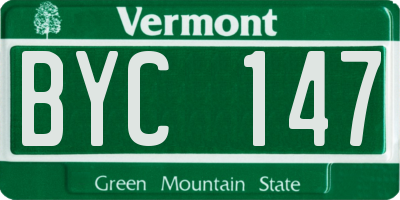 VT license plate BYC147