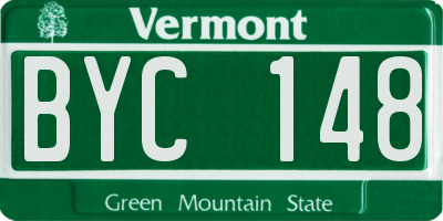 VT license plate BYC148