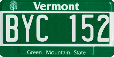 VT license plate BYC152