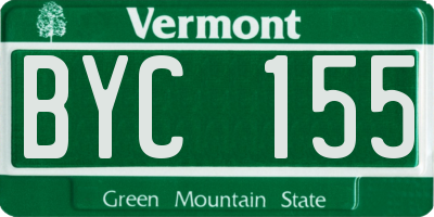 VT license plate BYC155