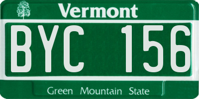 VT license plate BYC156