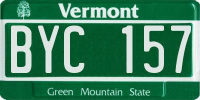 VT license plate BYC157