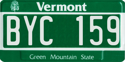 VT license plate BYC159