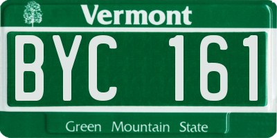 VT license plate BYC161
