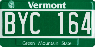 VT license plate BYC164