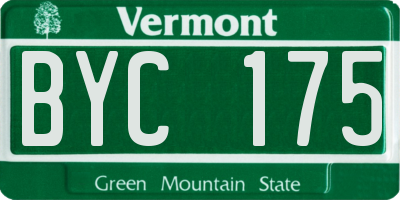 VT license plate BYC175