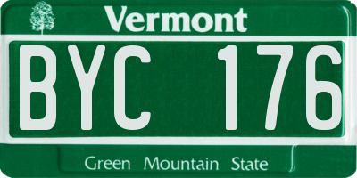 VT license plate BYC176