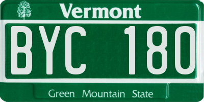VT license plate BYC180