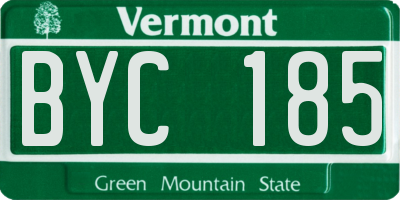 VT license plate BYC185