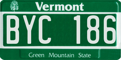 VT license plate BYC186