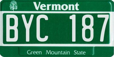VT license plate BYC187