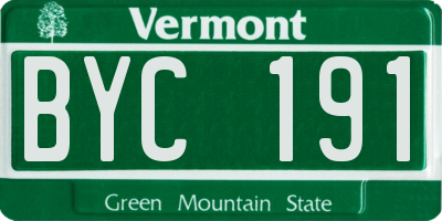 VT license plate BYC191