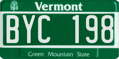 VT license plate BYC198