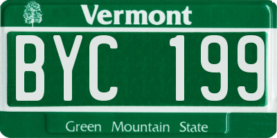 VT license plate BYC199