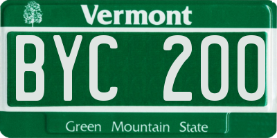 VT license plate BYC200