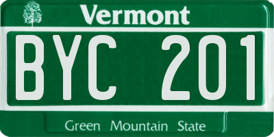 VT license plate BYC201