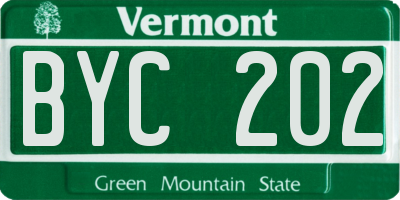 VT license plate BYC202