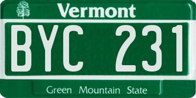 VT license plate BYC231