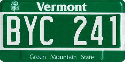VT license plate BYC241
