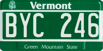 VT license plate BYC246