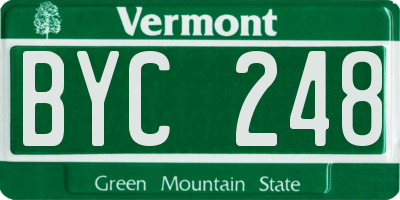 VT license plate BYC248