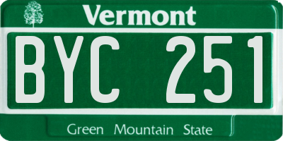 VT license plate BYC251