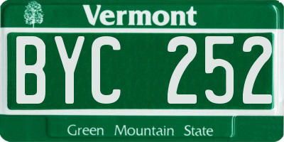 VT license plate BYC252