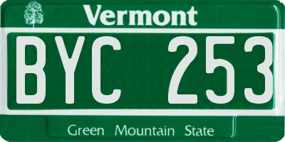 VT license plate BYC253
