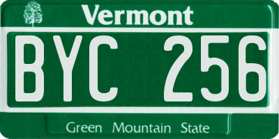 VT license plate BYC256