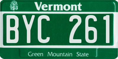 VT license plate BYC261