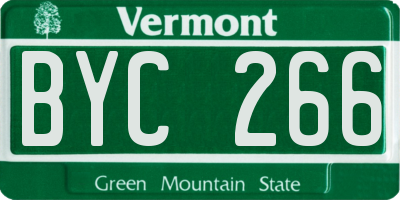 VT license plate BYC266