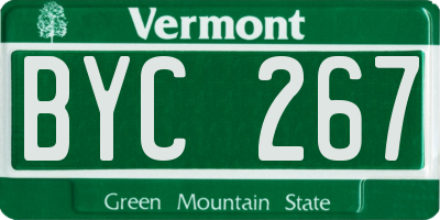 VT license plate BYC267